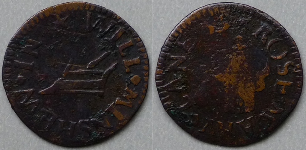 Rosemary Lane, Will Minshew 1659 farthing